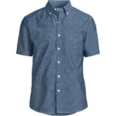 Men's Big and Tall Short Sleeve Easy Fit Chambray Shirt