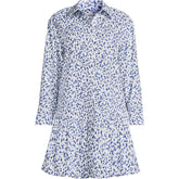 Women's Flounce Button Front Shirt Dress