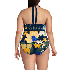 Women's Plus Size V-Neck Halter Tankini Top
