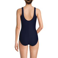 Women's Long Tugless Low Leg Ribbed One Piece Swimsuit