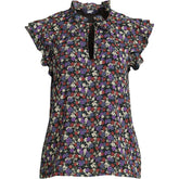 Women's Chiffon Tie Neck Ruffle Shirt