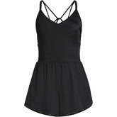 Women's Long Torso Tugless V-Neck Strappy X-Back Swim Romper