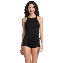 Women's D-Cup Tugless High Neck Strappy Back Tankini Top