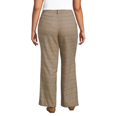 Women's Plus Size Brushed Flannel High Rise Pleated Wide Leg Pants