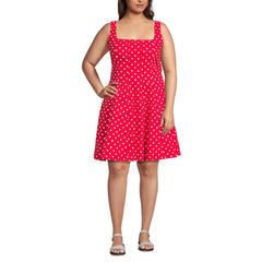 Women's Plus Size Princess Seam Poplin Above the Knee Dress