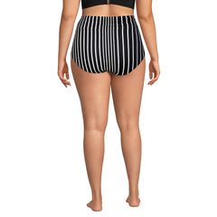 Women's Plus Size Ruched High Waisted Full Coverage Bikini Bottoms