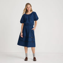 Women's Pintuck Puff Sleeve Skirt Set