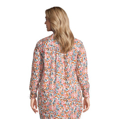 Women's Plus Size Linen A-Line Long Sleeve Tunic Top
