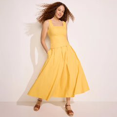 Women's Poplin Godet Maxi Skirt - Set Bottom