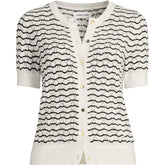 Women's Cotton Viscose Short Sleeve Cardigan Sweater