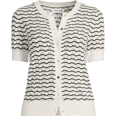 Women's Cotton Viscose Short Sleeve Cardigan Sweater