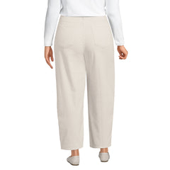 Women's Plus Size Corduroy High Rise Barrel Leg Ankle Pants