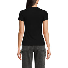 Women's Drapey Rib Fitted Short Sleeve Mini T-Shirt