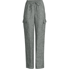 Women's High Rise Drawstring Linen Cargo Pants