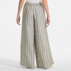 Women's Linen High Rise Palazzo Pants - Set Bottom
