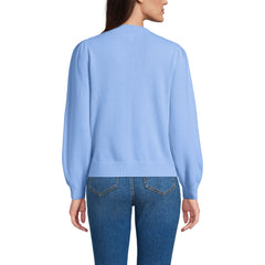 Women's Cashmere Puff Sleeve Crew Neck Sweater