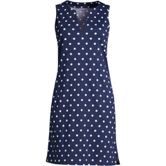 Women's Long Cotton Jersey Sleeveless Swim Cover-up Dress Print
