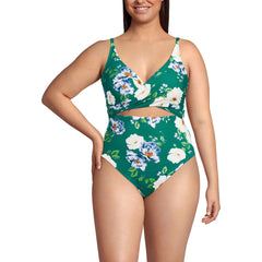 Women's Plus Size Wrap Monokini High Leg One Piece Swimsuit