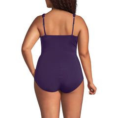Women's Plus Size DD-Cup New SlenderSuit Grecian Adjustable Low Leg One Piece