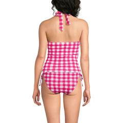 Women's Pique Knot Twist Halter Tankini Top