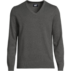 Men's Big and Tall Fine Gauge Cotton V Neck Sweater