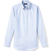 School Uniform Men's Long Sleeve Striped Oxford Dress Shirt