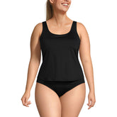 Women's Plus Size Scoop Neck One Piece Fauxkini Swimsuit