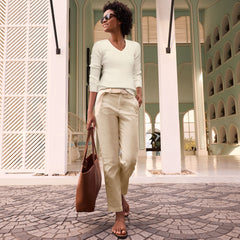 Women's Tall Mid Rise Classic Straight Leg Chino Ankle Pants