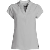 Women's Plus Size Short Sleeve Split Neck Crepe Blouse