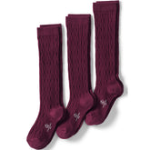 Girls Solid Cable Knee Socks (3-pack)