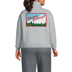 Women's Plus Size Relaxed Serious Sweats Long Sleeve 1/2 Zip Sweatshirt