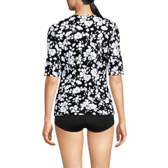 Women's Petite SunShade UPF 50 Elbow Sleeve Rash Guard Swim Tee