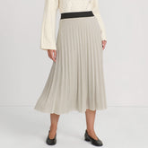 Women's Knit Foil Pleated Midi Skirt