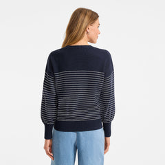 Women's Cotton Drifter Novelty Jacquard Crew Neck Sweater