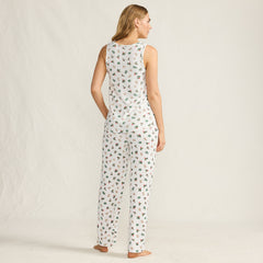 Women's Petite Brushed Cozy Waffle Jersey 3 Piece Pajama Set - Tank Top Pant and Robe
