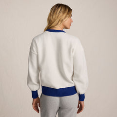 Women's Ultrasoft Placed Jacquard Jersey Crew Neck Sweater