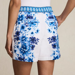 Women's Poplin Pull On Pleated 5" Shorts - Set Bottom