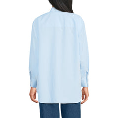 Women's Oversized No Iron Tunic with Statement Collar Shirt