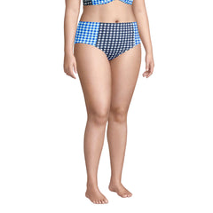 Draper James x Lands' End Women's Plus Size Chlorine Resistant Retro High Waisted Bikini Bottoms