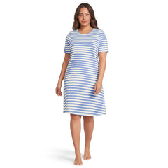 Women's Plus Size Cotton Interlock Short Sleeve Knee Length Gown