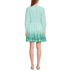 Women's Tall Long Sleeve Eyelet Mini Popover Dress