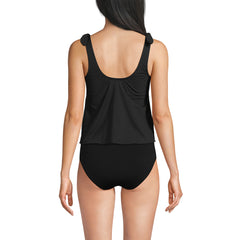 Women's Tie Shoulder Flutter Tankini Top