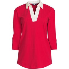 Women's 3/4 Sleeve Super T Collared Popover Tunic
