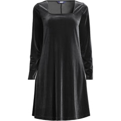 Women's Knit Velvet Square Neck Dress