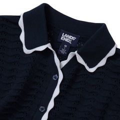 Girls Short Sleeve Collared Sweater