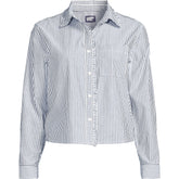 Women's Poplin Cropped Shirt with Ruffles