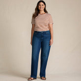 Women's Plus Size Soft Denim Mid Rise Relaxed Straight Leg Jeans