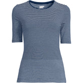 Women's Plus Size Lightweight Jersey Skimming Elbow Sleeve Crew Neck T-shirt