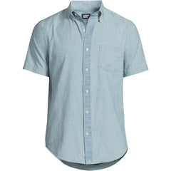Men's Big and Tall Short Sleeve Button Down Chambray Shirt