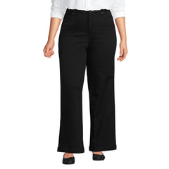 Women's Plus Size High Rise 5 Pocket Wide Leg Chino Pants